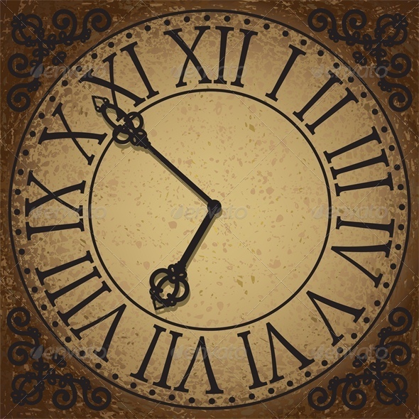 GraphicRiver Vintage Background with Antique Clock Face 5010741 GraphicRiver Vintage Background with Antique Clock Face 5010741