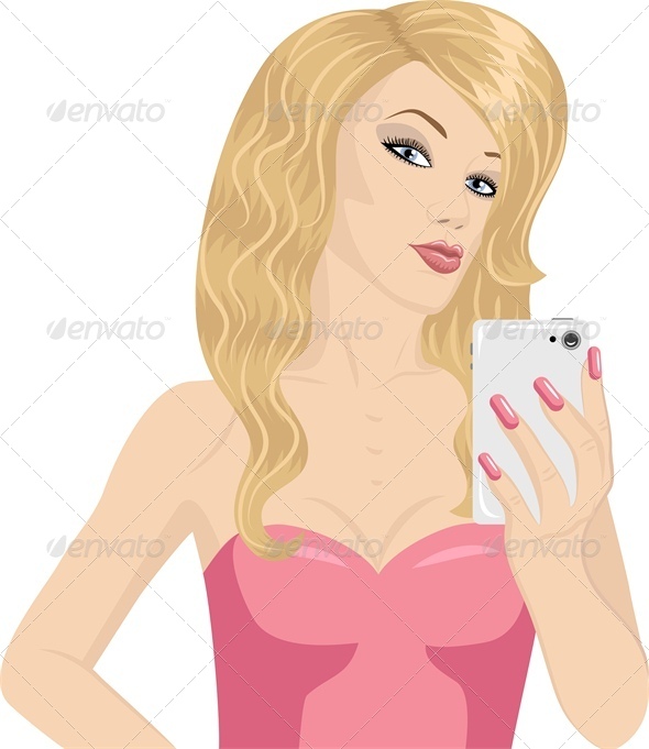 GraphicRiver Blonde Woman Taking Self Portrait 5010893 GraphicRiver Blonde Woman Taking Self Portrait 5010893