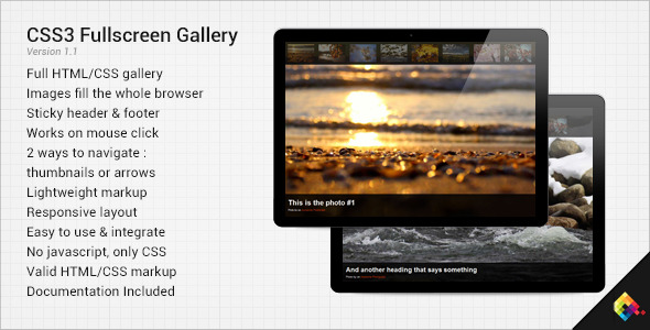 CSS3 Fullscreen Gallery - CodeCanyon Item for Sale
