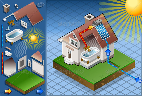 GraphicRiver Isometric Solar Panel in Hot Water Production 5014996 GraphicRiver Isometric Solar Panel in Hot Water Production 5014996