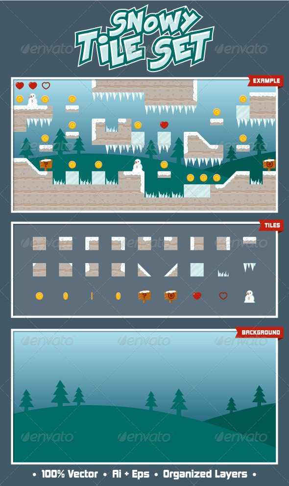 GraphicRiver Snowy Game Tile Set 4999933 GraphicRiver Snowy Game Tile Set 4999933