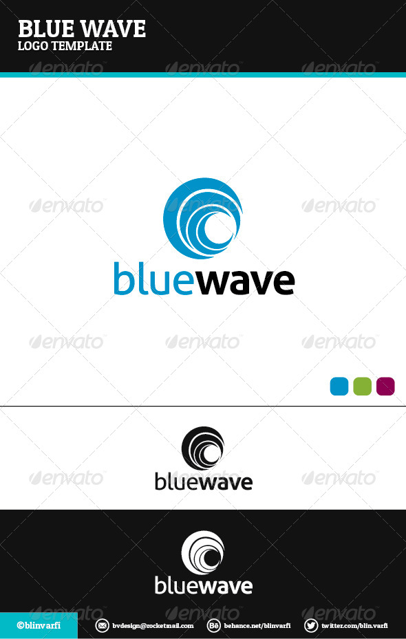 Blue Wave Logo Template - Symbols Logo Templates