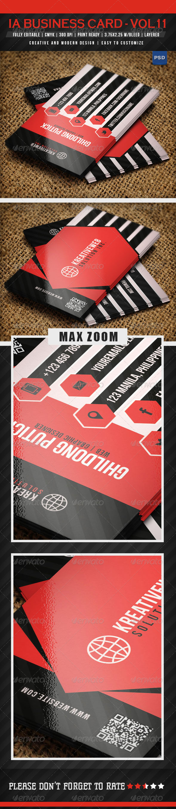 IntenseArtisan Business Card Vol.11 - Business Cards Print Templates