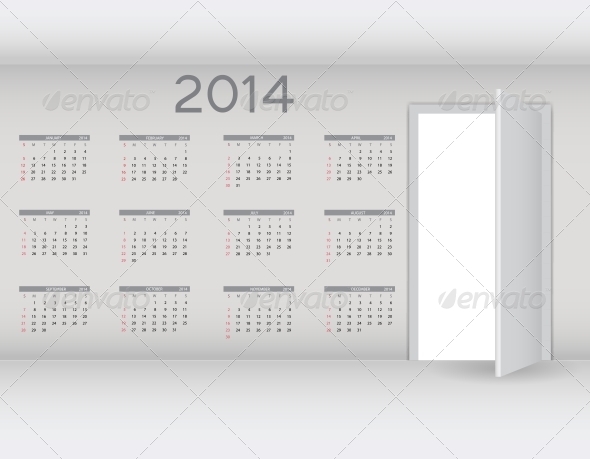 GraphicRiver 2014 New Year Calendar Vector Illustration 5023104 GraphicRiver 2014 New Year Calendar Vector Illustration 5023104