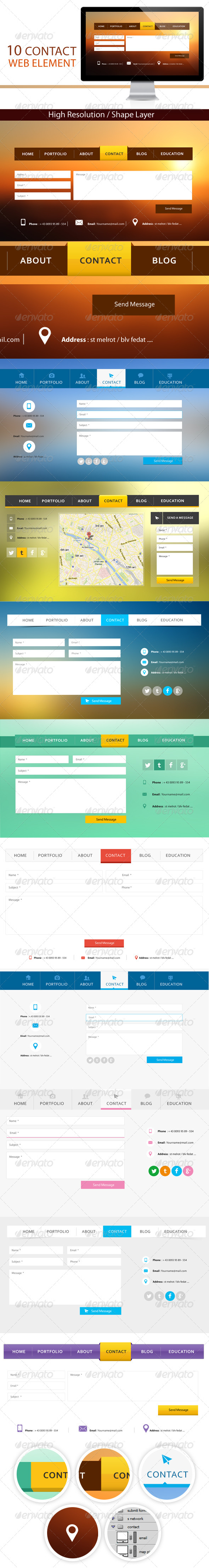 GraphicRiver 10 Contact Web Element 5018141 GraphicRiver 10 Contact Web Element 5018141