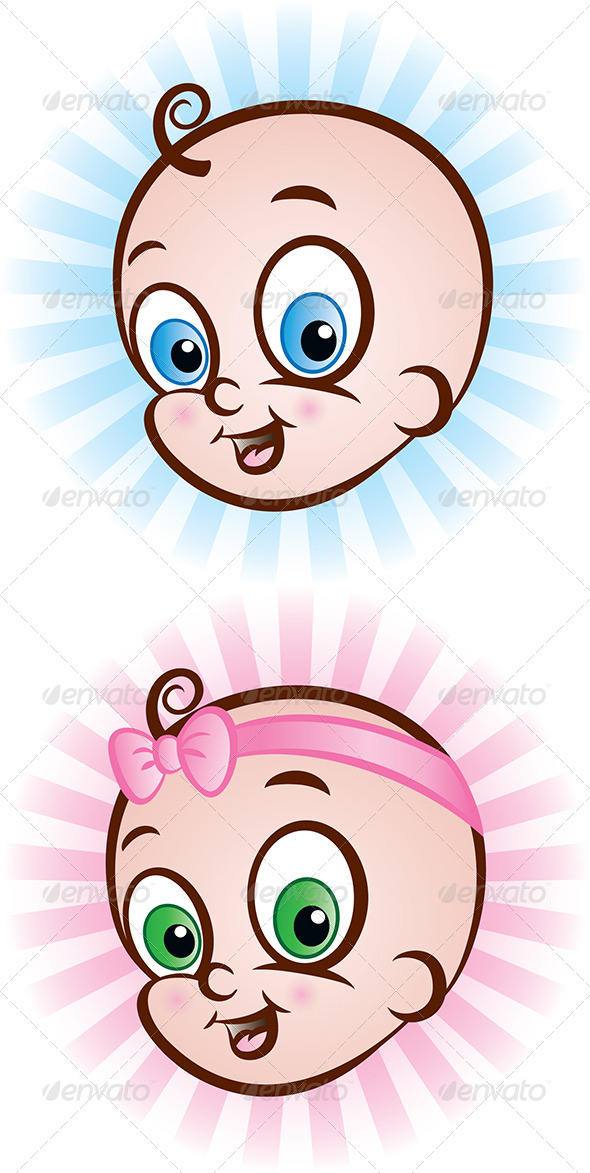 GraphicRiver Happy Baby Boy and Girl 5033797 GraphicRiver Happy Baby Boy and Girl 5033797