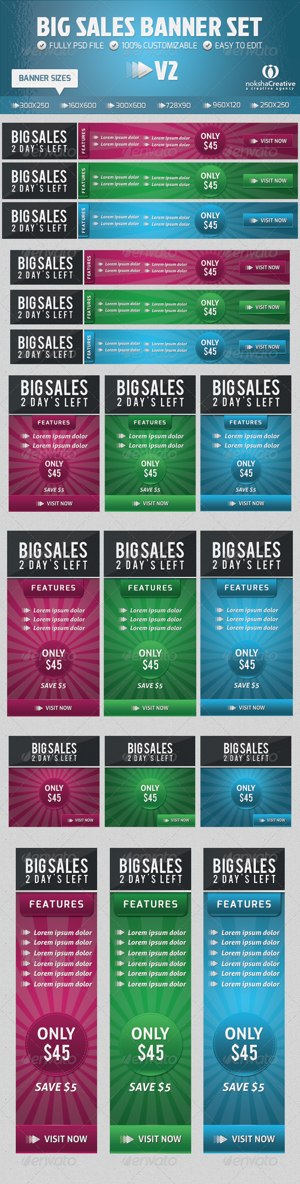 Big Sales Banner Set V2 - Banners & Ads Web Elements