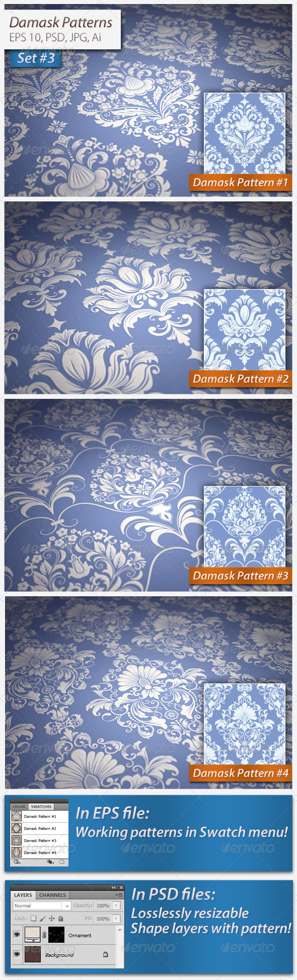 GraphicRiver Seamless Damask Patterns Set 5036676 GraphicRiver Seamless Damask Patterns Set 5036676