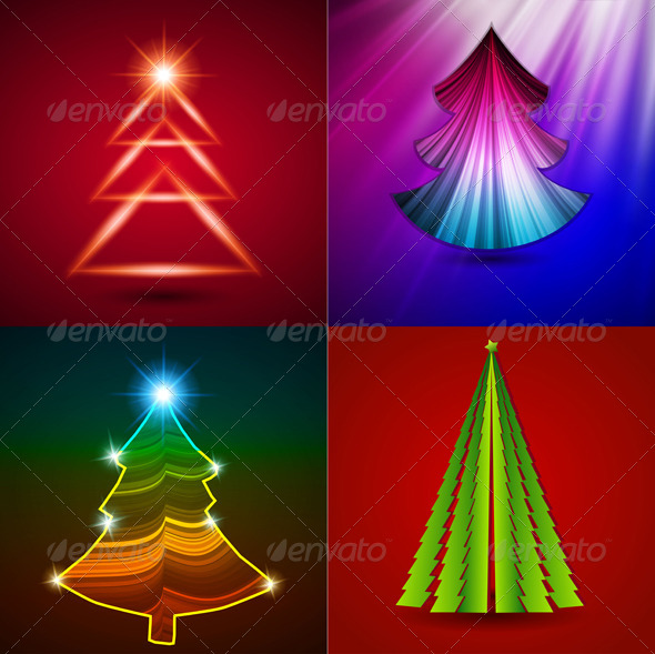 GraphicRiver Vector Set Decorative Christmas Trees 5039429 GraphicRiver Vector Set Decorative Christmas Trees 5039429
