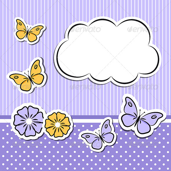 GraphicRiver Paper Cloud With Flowers and Butterflies 5039819 GraphicRiver Paper Cloud With Flowers and Butterflies 5039819