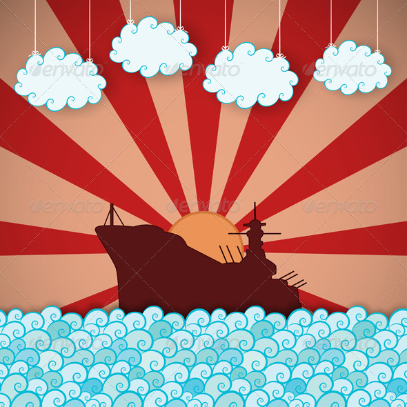 GraphicRiver Retro Poster of Battleship 5042268 GraphicRiver Retro Poster of Battleship 5042268
