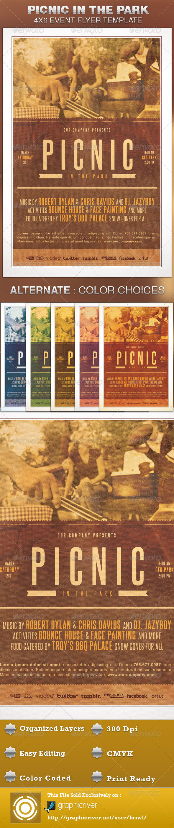 Picnic in the Park Event Flyer Template - Events Flyers