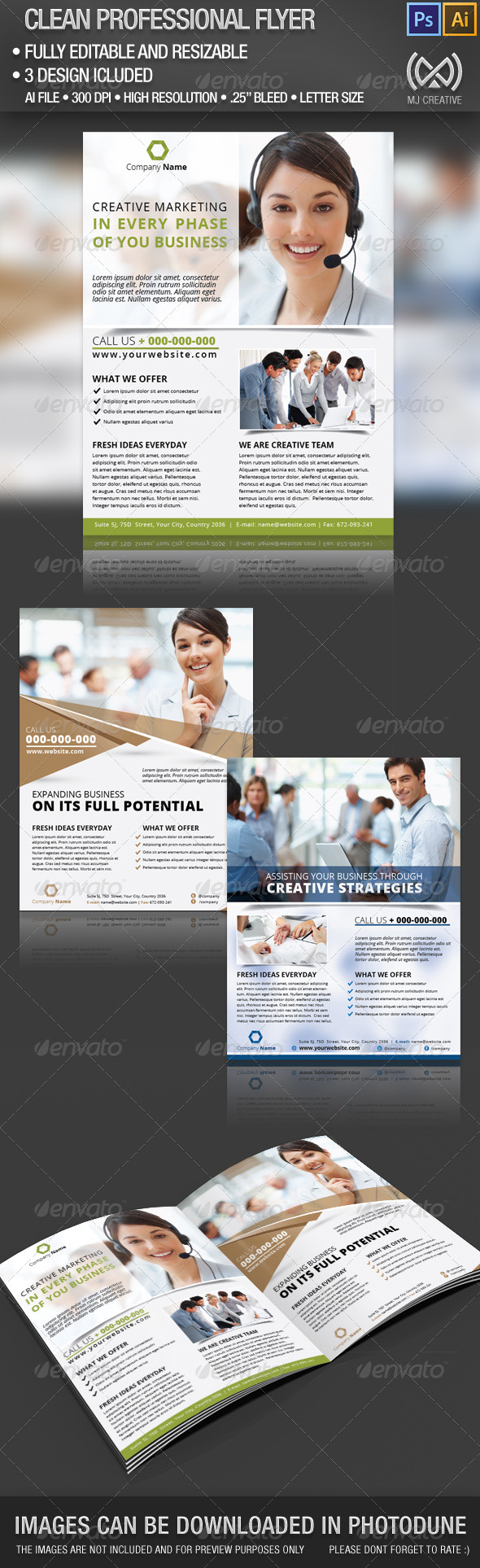 GraphicRiver Clean Professional Flyer Set 4850361 GraphicRiver Clean Professional Flyer Set 4850361