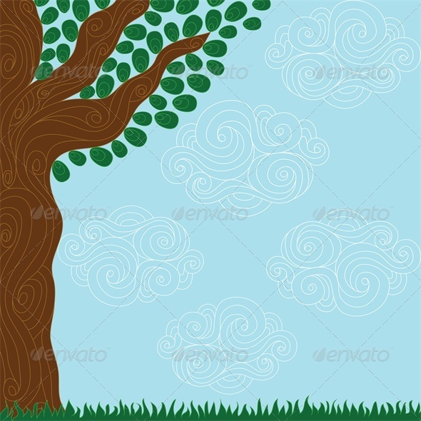 GraphicRiver Stylized Tree Landscape 5052153 GraphicRiver Stylized Tree Landscape 5052153