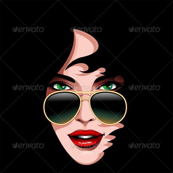 GraphicRiver Girl s Portrait with Sunglasses 5043005 GraphicRiver Girl s Portrait with Sunglasses 5043005