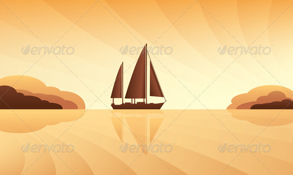 GraphicRiver Sailing Ship on Skyline 5052621 GraphicRiver Sailing Ship on Skyline 5052621