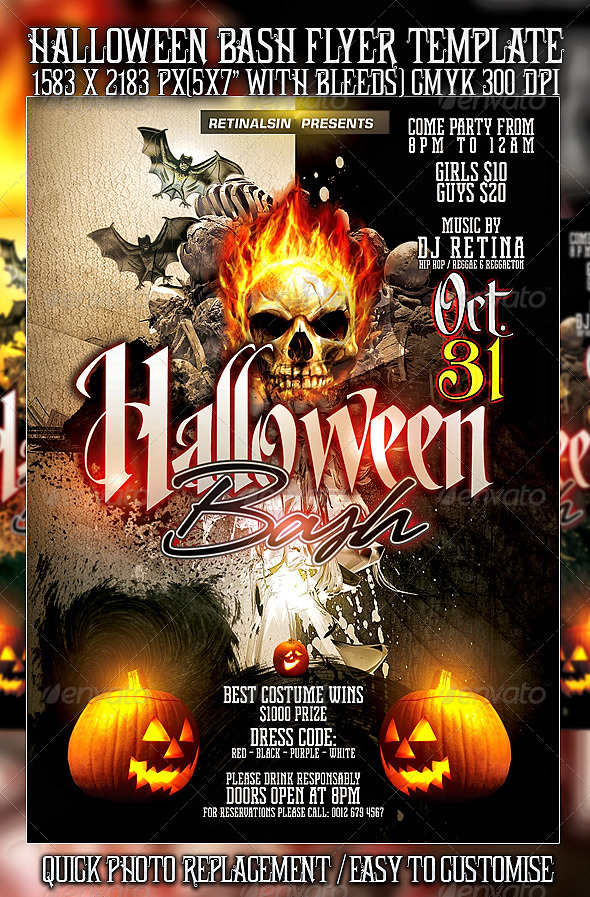 Halloween Bash Flyer Template - Clubs & Parties Events