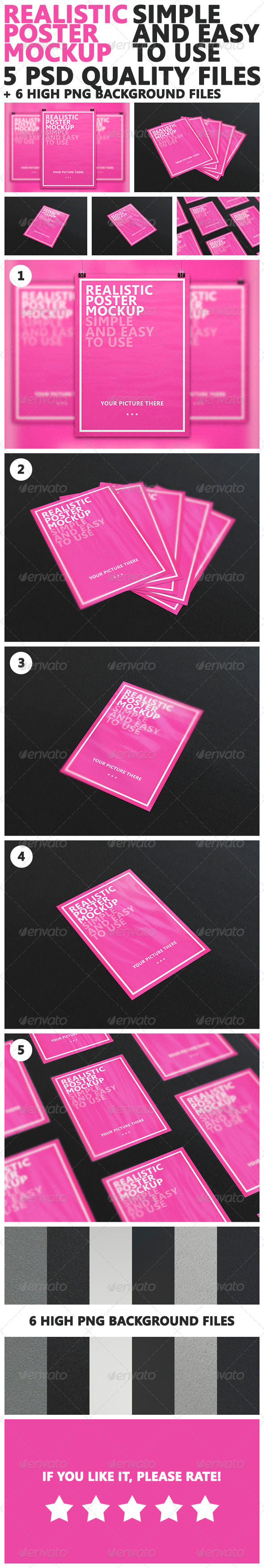 Realistic Poster Mockup - Posters Print