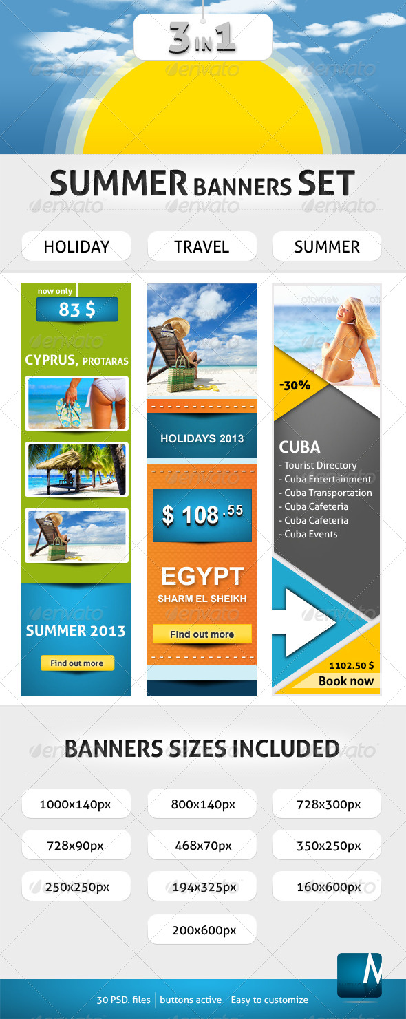 GraphicRiver Summer Banners Bundle 5047455 GraphicRiver Summer Banners Bundle 5047455