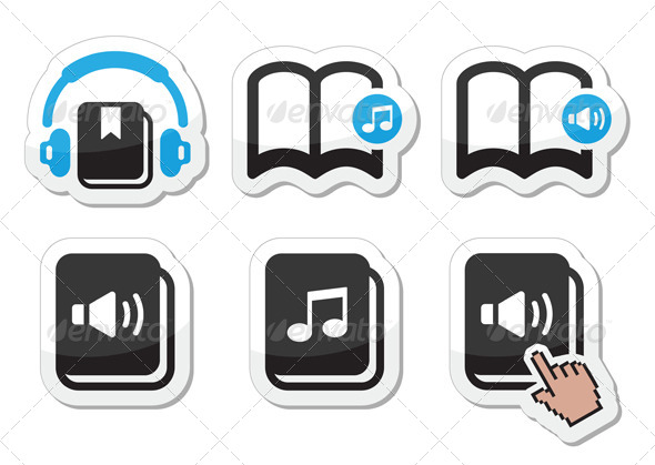 GraphicRiver Audiobook Icons Set 5066929 GraphicRiver Audiobook Icons Set 5066929