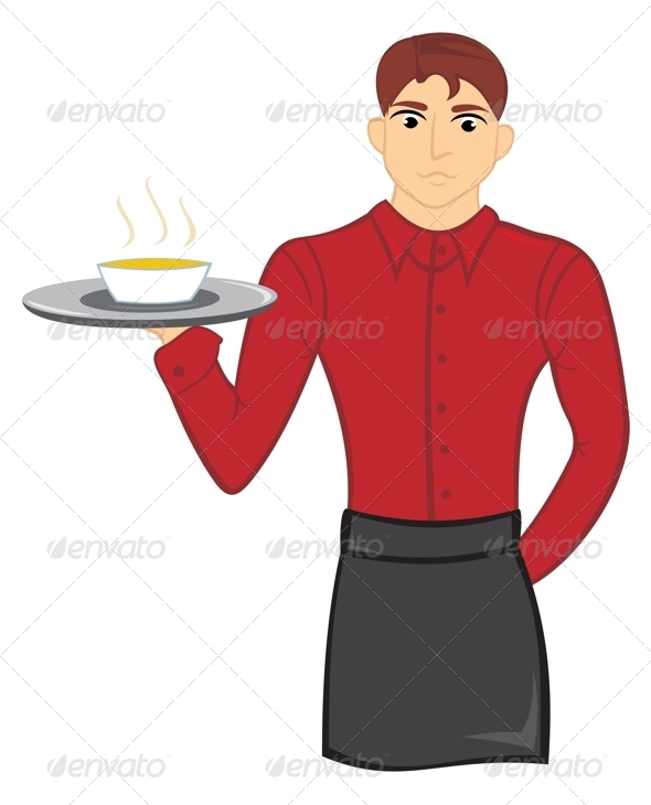 GraphicRiver Waiter with Soup 5066978 GraphicRiver Waiter with Soup 5066978