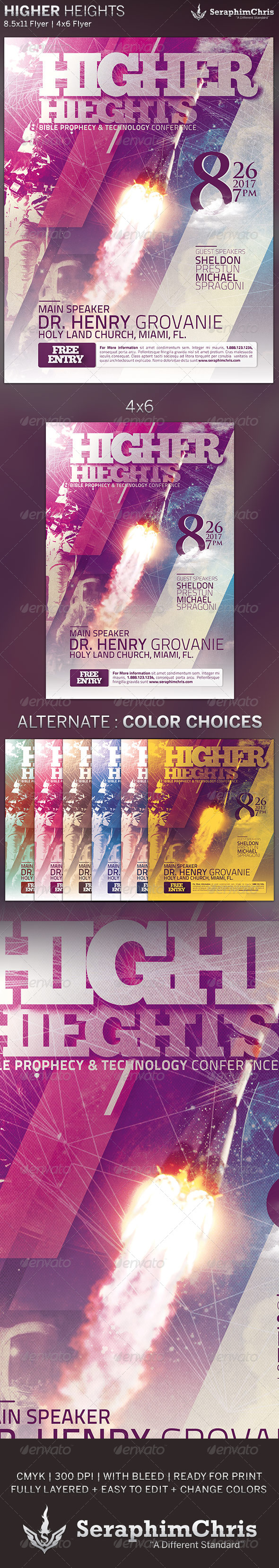 Higher Heights: Church Conference Flyer Template - Church Flyers