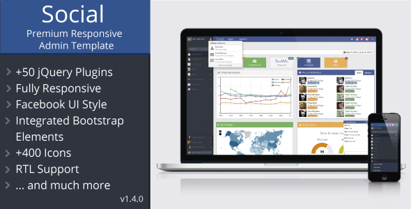 Social - Premium Responsive Admin Template - Admin Templates Site Templates