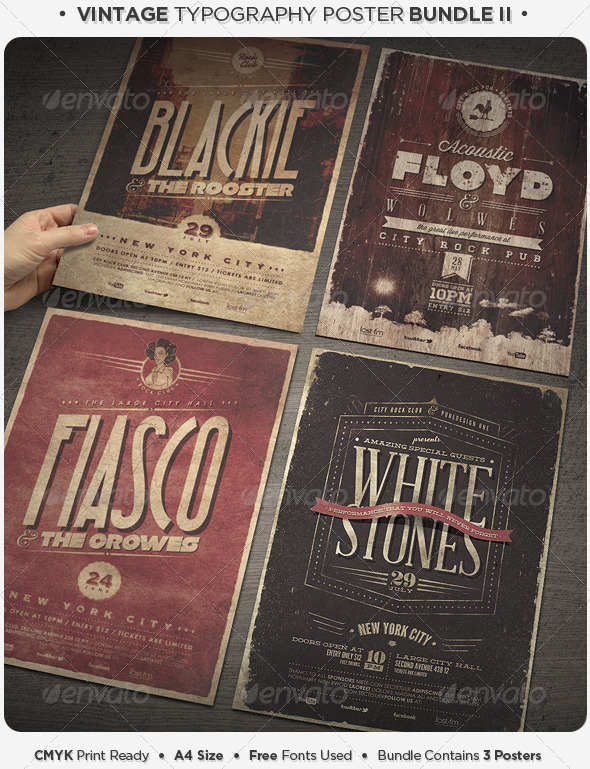 GraphicRiver Vintage Typography Poster Bundle II 5072249 GraphicRiver Vintage Typography Poster Bundle II 5072249