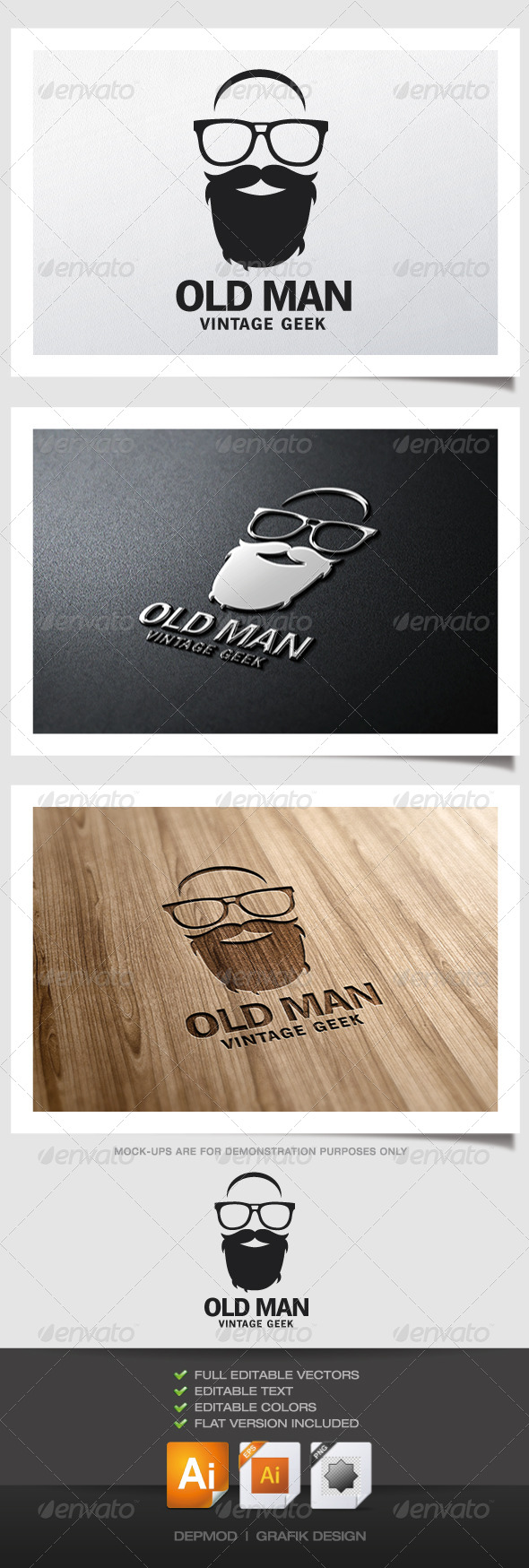 Old Man Logo - Humans Logo Templates