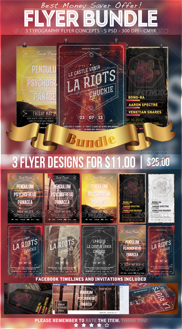 GraphicRiver Typography Party Flyer Bundle 1 5019723 GraphicRiver Typography Party Flyer Bundle 1 5019723