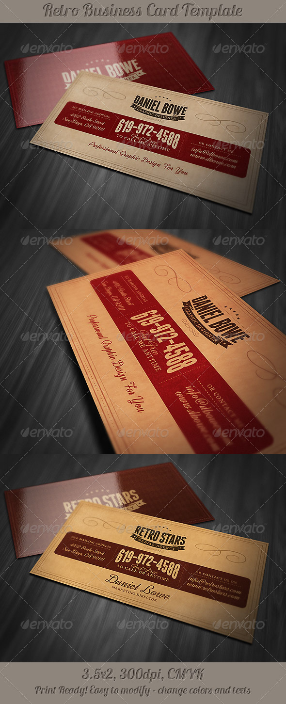 GraphicRiver Retro Business Card 5082849 GraphicRiver Retro Business Card 5082849