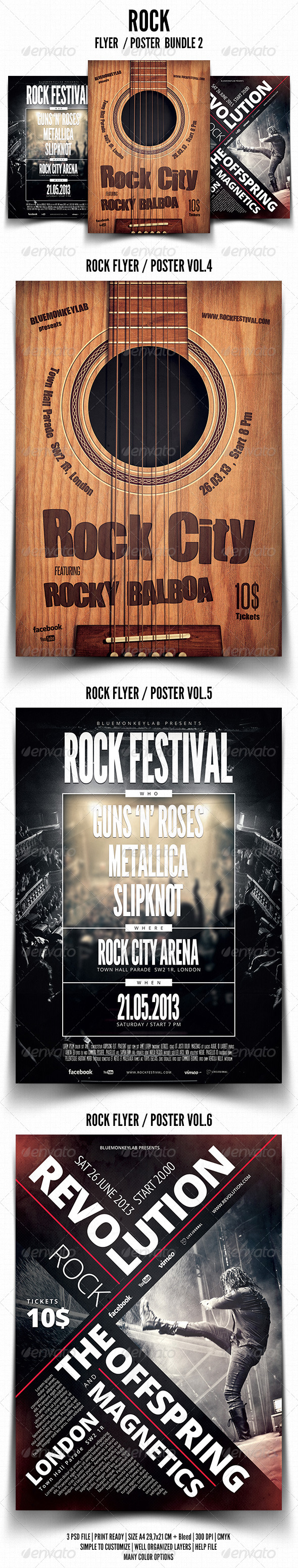 GraphicRiver Rock Flyer Poster Bundle 2 5083453 GraphicRiver Rock Flyer Poster Bundle 2 5083453
