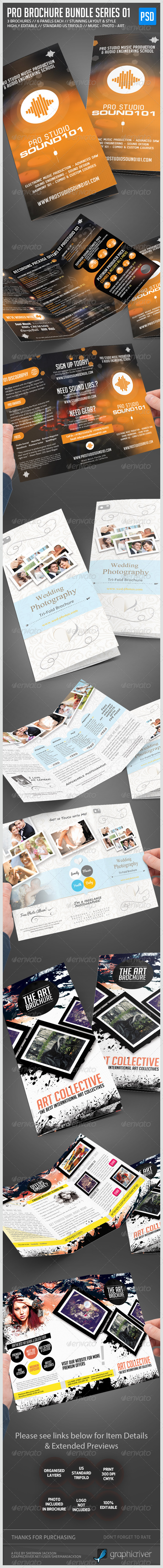 Pro Brochure Bundle - Music, Photo, Art Edition - Corporate Brochures