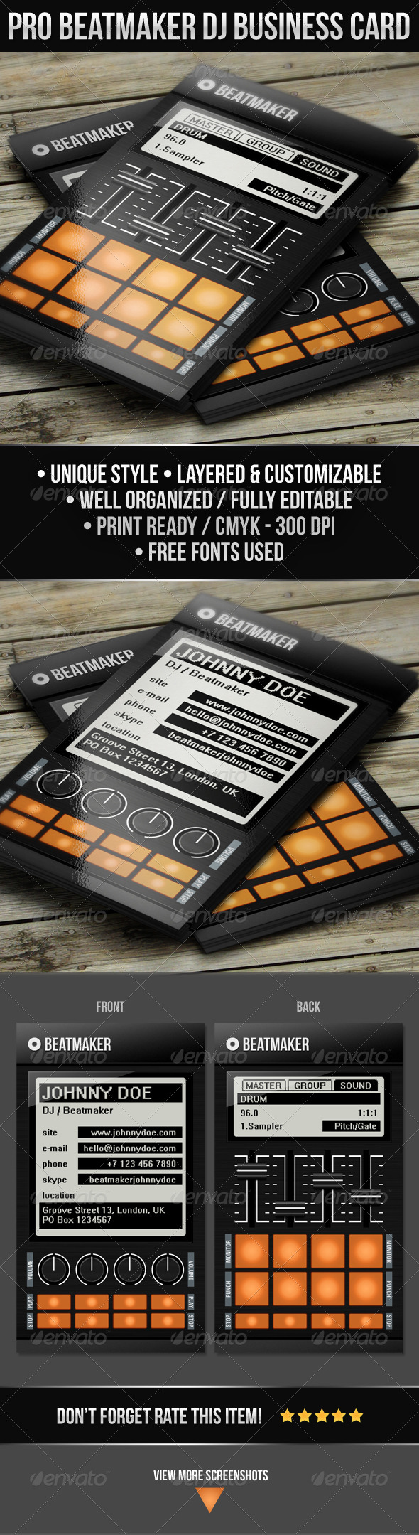GraphicRiver Pro Beatmaker DJ Business Card 5088000 GraphicRiver Pro Beatmaker DJ Business Card 5088000