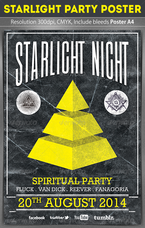 Starlight Poster Template - Clubs & Parties Events