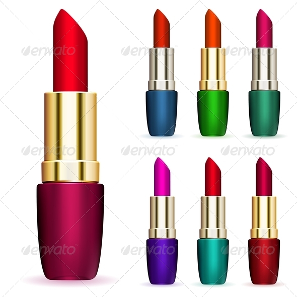 Set of Multicolored Lipsticks - Miscellaneous Vectors