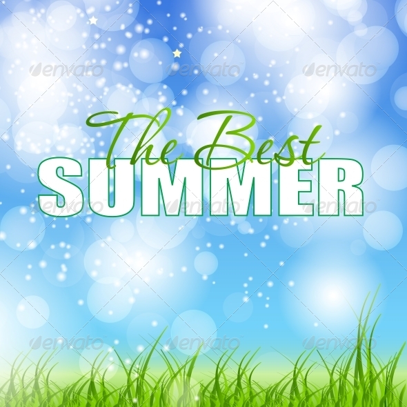 Summer Holidays Poster Vector Illustration - Landscapes Nature