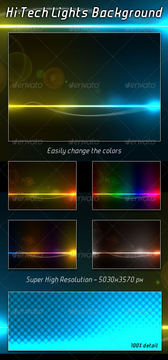 Hi-Tech Lights Background - Backgrounds Graphics