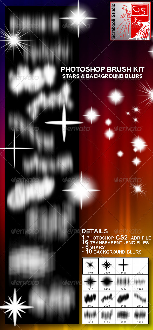 GraphicRiver 6 Stars & 10 Blur Backgrounds PS Brush Kit 5093969 GraphicRiver 6 Stars & 10 Blur Backgrounds PS Brush Kit 5093969