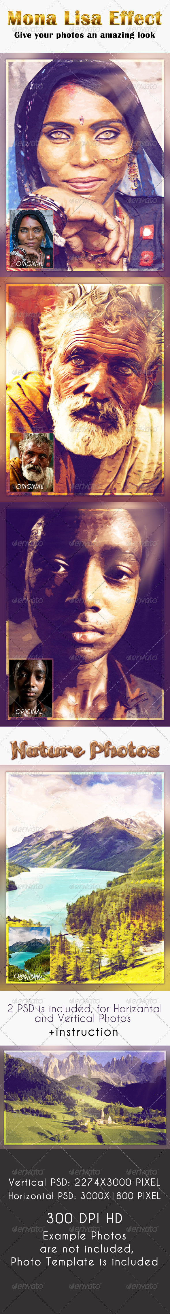 Mona Lisa Effect - Photo Template - Photo Templates Graphics