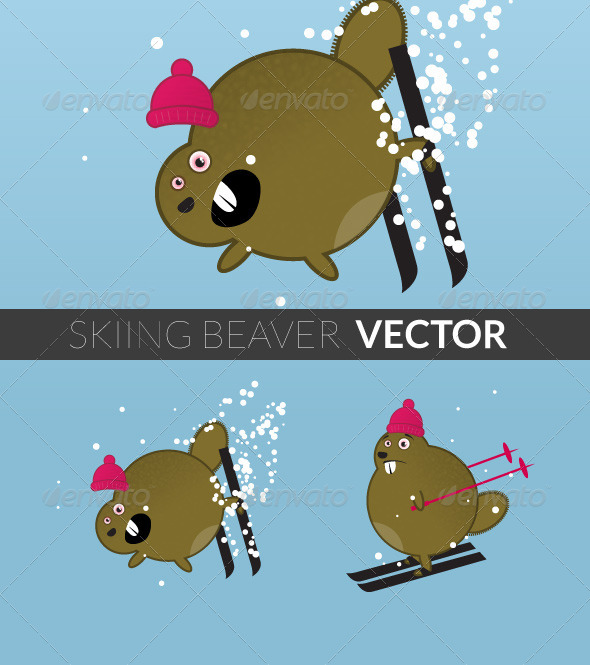 GraphicRiver Skiing Beaver 5080239 GraphicRiver Skiing Beaver 5080239