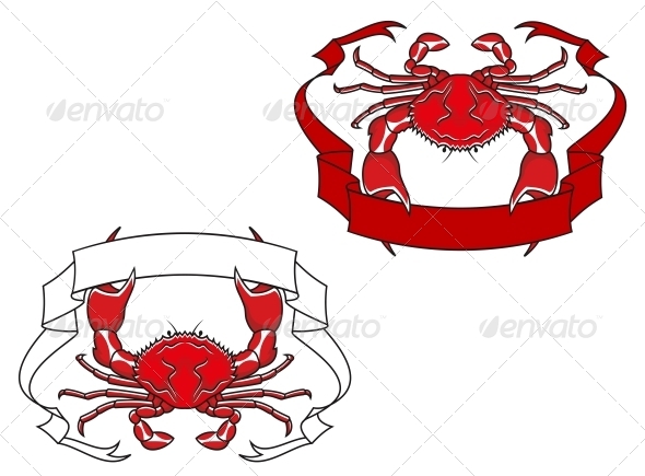 GraphicRiver Red Crab with Ribbon in Claws 5104124 GraphicRiver Red Crab with Ribbon in Claws 5104124