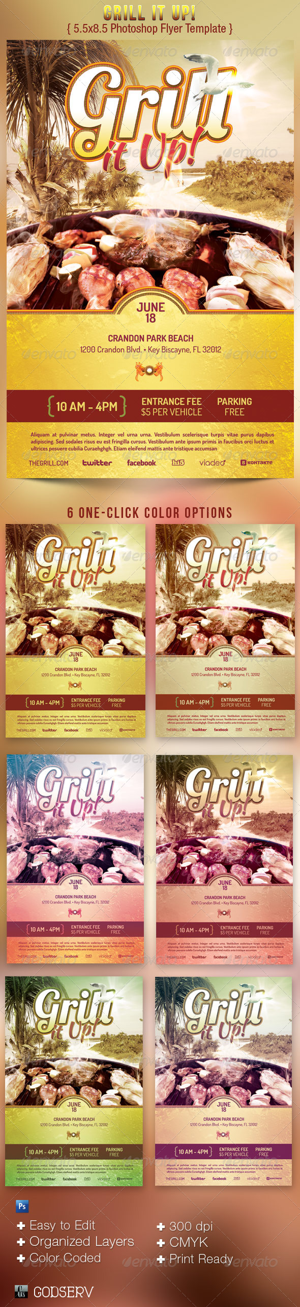 Grill It Up Flyer Template - Events Flyers