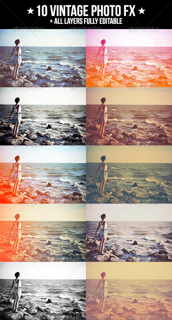 10 Vintage Photo FX - Photo Effects Actions