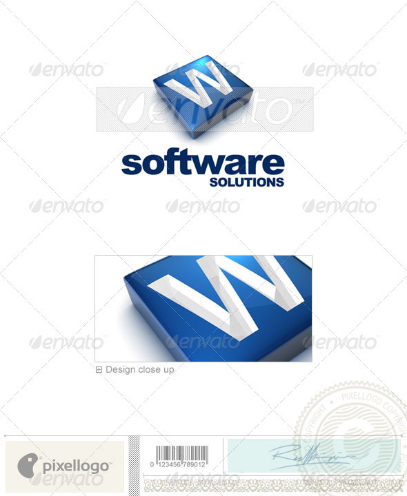 GraphicRiver W Logo 3D-644-W 526521 GraphicRiver W Logo 3D-644-W 526521