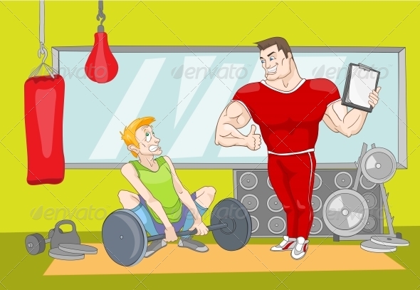 GraphicRiver Trainer and Teenager Lifting Weights 5115186 GraphicRiver Trainer and Teenager Lifting Weights 5115186