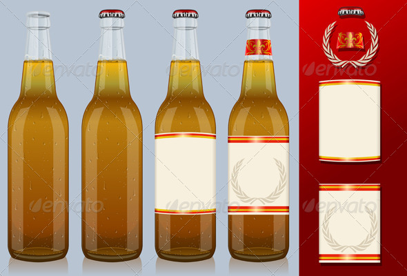 GraphicRiver Four Beer Bottles with Labels 5120595 GraphicRiver Four Beer Bottles with Labels 5120595