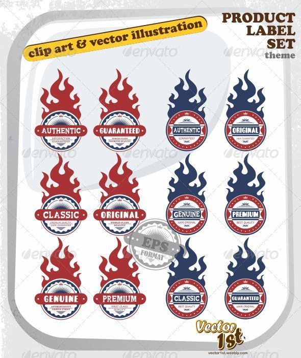 GraphicRiver Various Fire Label for Product Set 5125289 GraphicRiver Various Fire Label for Product Set 5125289
