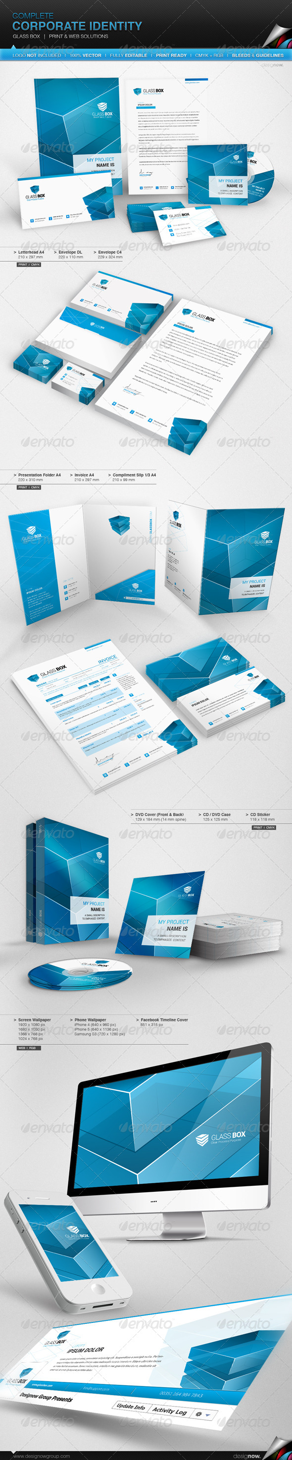 Corporate Identity - Glass Box - Stationery Print Templates