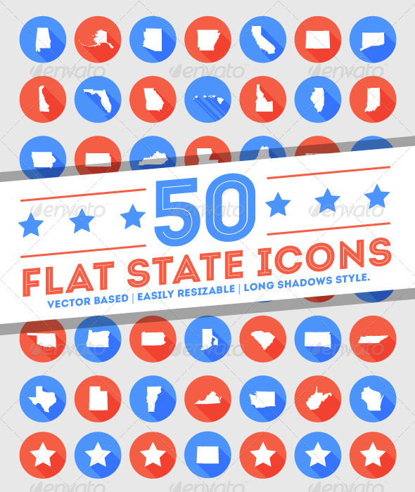 GraphicRiver 50 Flat U.S State Icons 5118226 GraphicRiver 50 Flat U.S State Icons 5118226